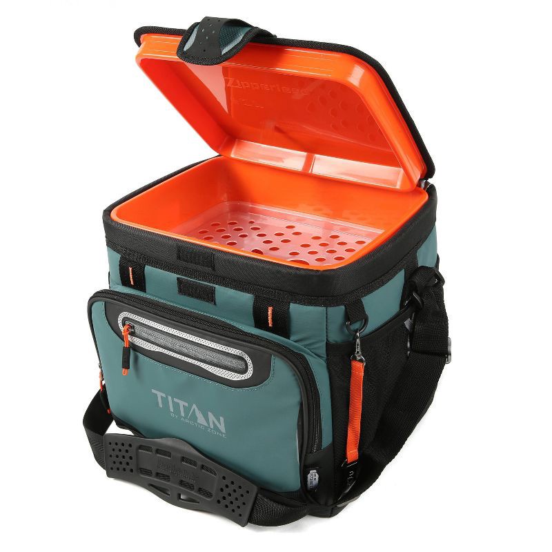 slide 7 of 15, Titan by Arctic Zone Deep Freeze 16qt Zipperless Hardbody Cooler - Jungle Hunt, 16 qt