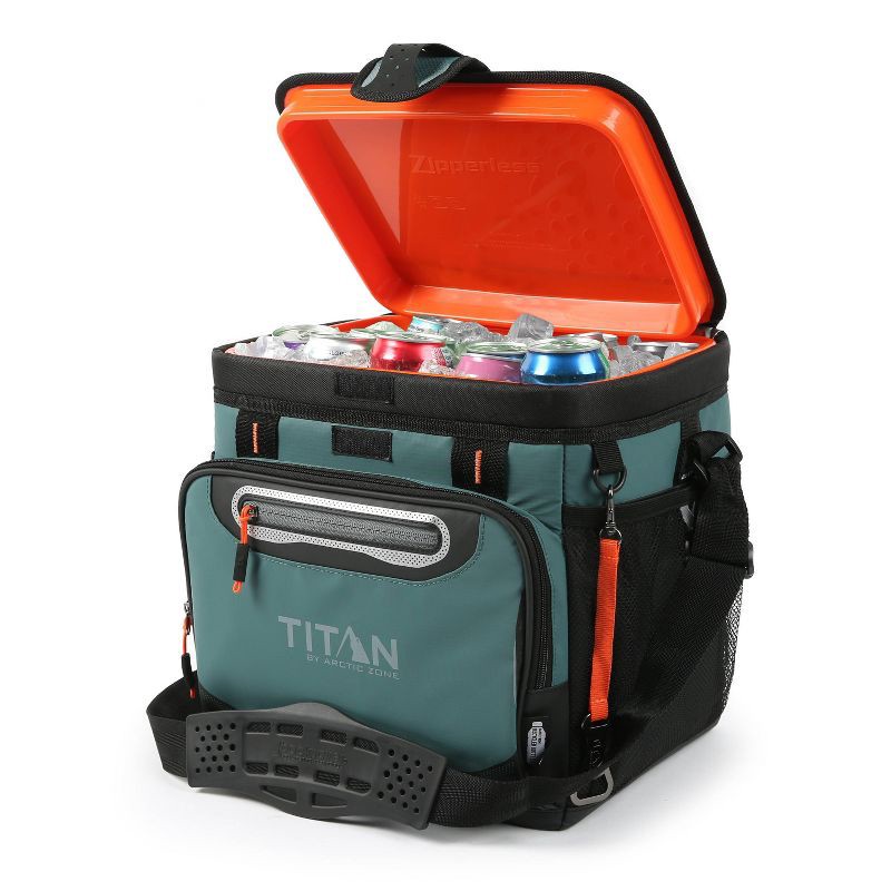 slide 8 of 20, Titan by Arctic Zone Deep Freeze 16qt Zipperless Hardbody Cooler - Jungle Hunt, 16 qt
