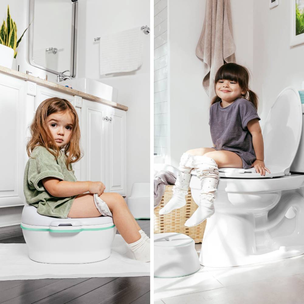 slide 4 of 10, Fridababy All-In-One Potty Kit Includes Grow-With-Me Potty, Toilet Topper, Step Stool and Cleanup Essentials, 1 ct