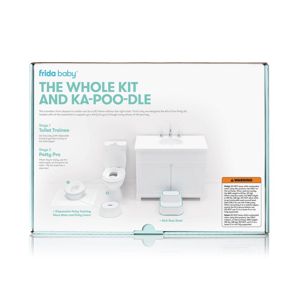 slide 10 of 10, Fridababy All-In-One Potty Kit Includes Grow-With-Me Potty, Toilet Topper, Step Stool and Cleanup Essentials, 1 ct