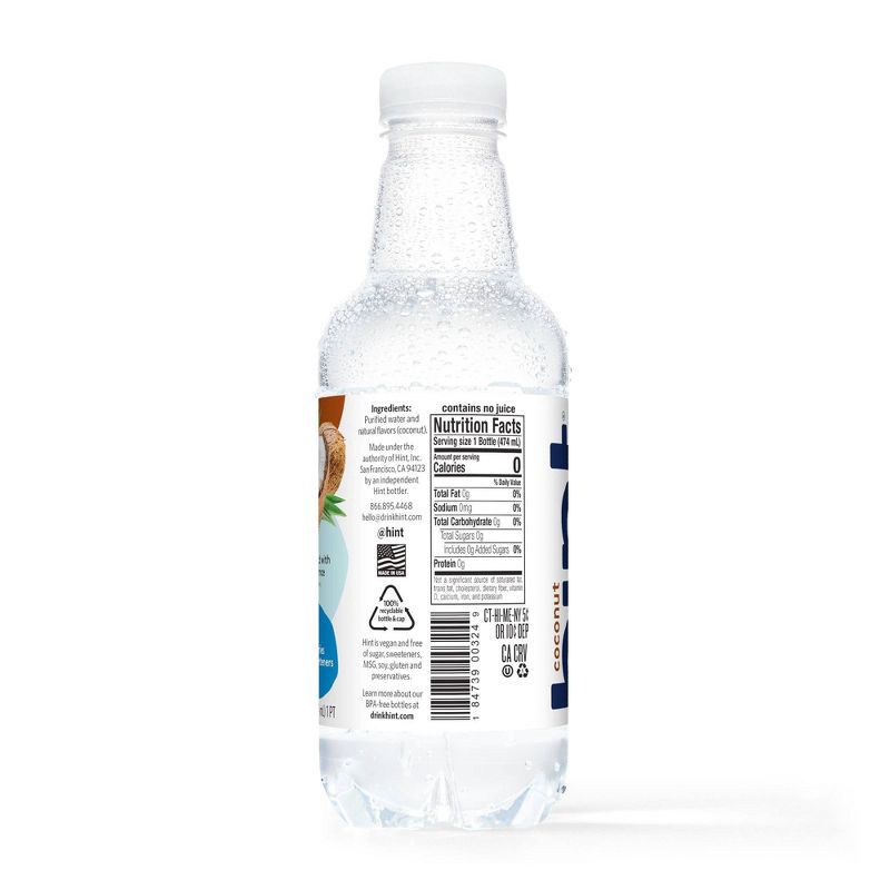 slide 2 of 5, hint Coconut Flavored Water - 16 fl oz Bottle, 16 fl oz