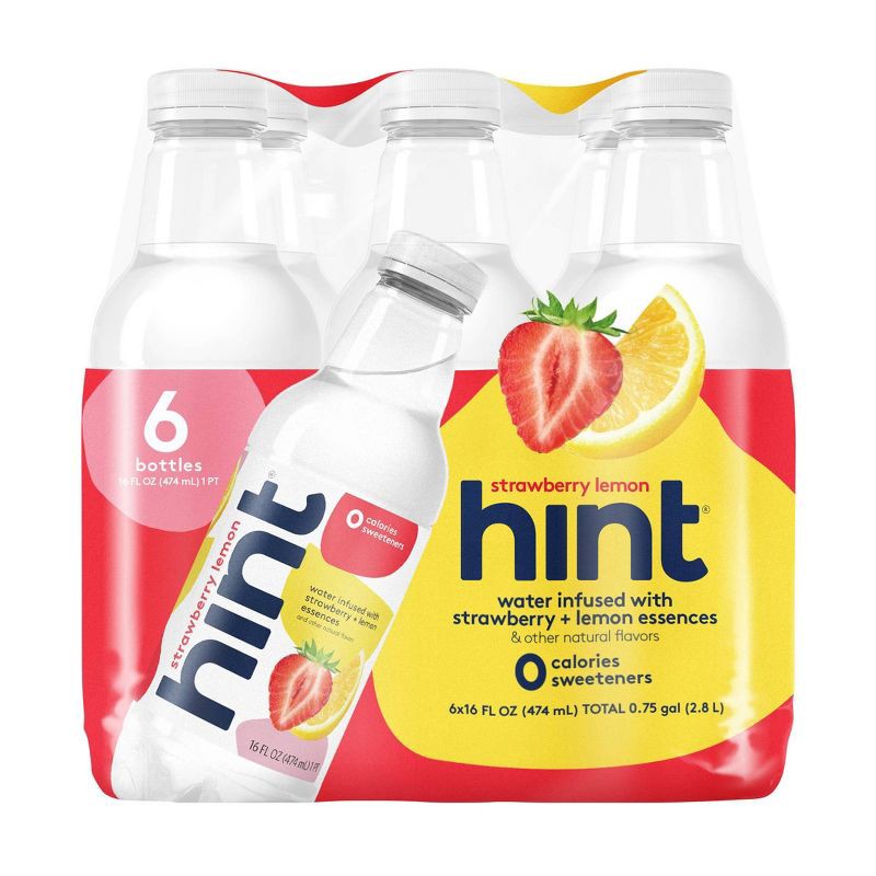 slide 1 of 5, hint Strawberry Lemon Flavored Water - 6pk/16 fl oz Bottles, 6 ct; 16 fl oz