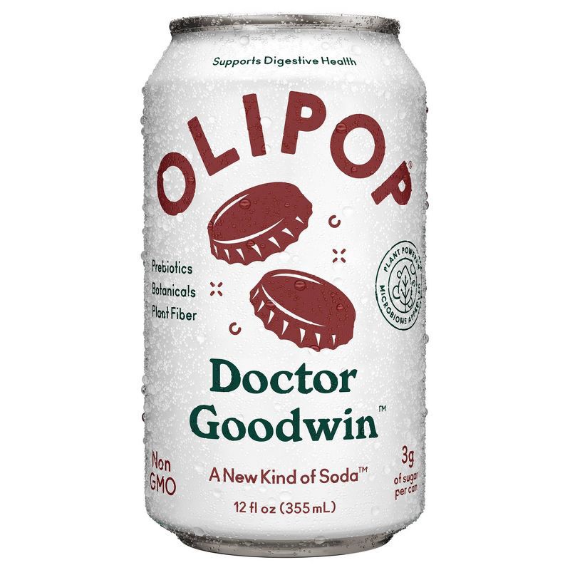 slide 1 of 8, OLIPOP Doctor Goodwin Prebiotic Soda - 12 fl oz Can, 12 fl oz