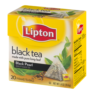 slide 1 of 1, Lipton Black Pearl Black Tea, Pyramid Tea Bags, 20 ct