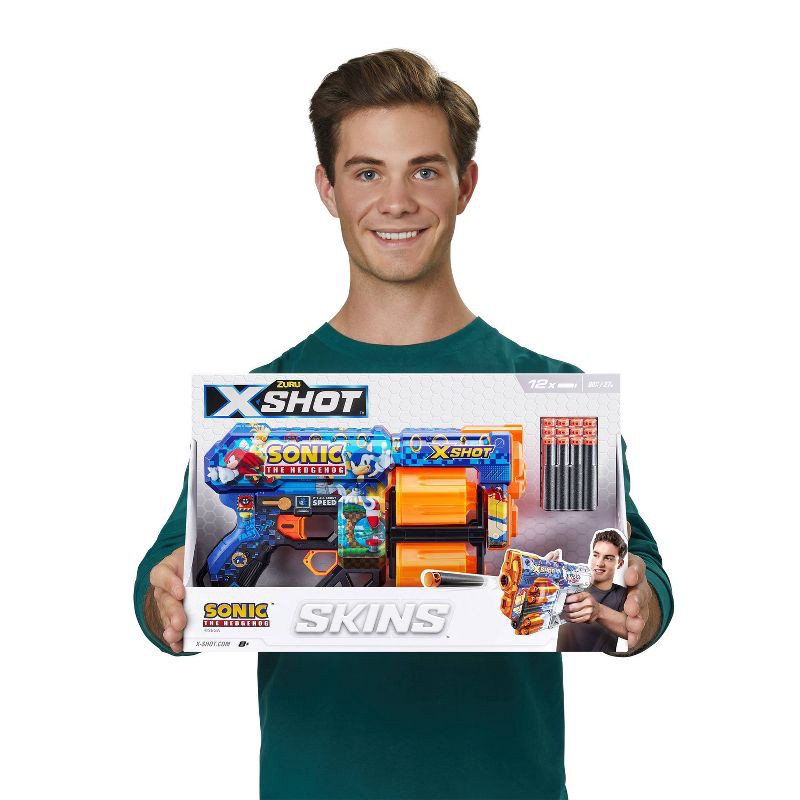 slide 4 of 5, X-Shot SKINS Dread Dart Blaster - Sonic the Hedgehog by ZURU, 1 ct