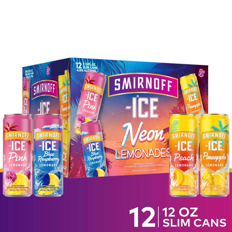 slide 1 of 9, Smirnoff ICE Lemonade Variety- 12pk/12 fl oz Cans, 12 ct; 12 fl oz