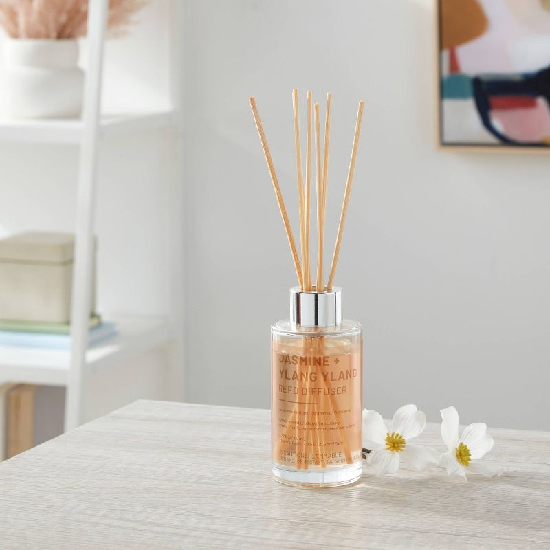 slide 2 of 3, 100ml Glass Reed Diffuser Jasmine & Ylang Ylang - Threshold™: Home Aroma, Essential Oils, Stylish Bottle, 100 ml