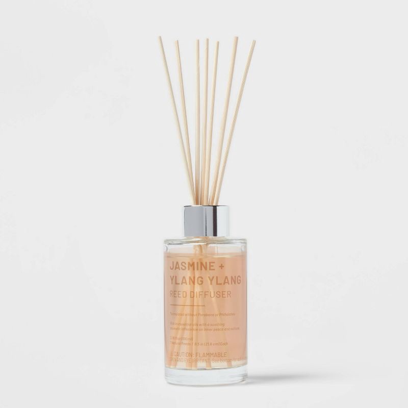 slide 3 of 3, 100ml Glass Reed Diffuser Jasmine & Ylang Ylang - Threshold™: Home Aroma, Essential Oils, Stylish Bottle, 100 ml