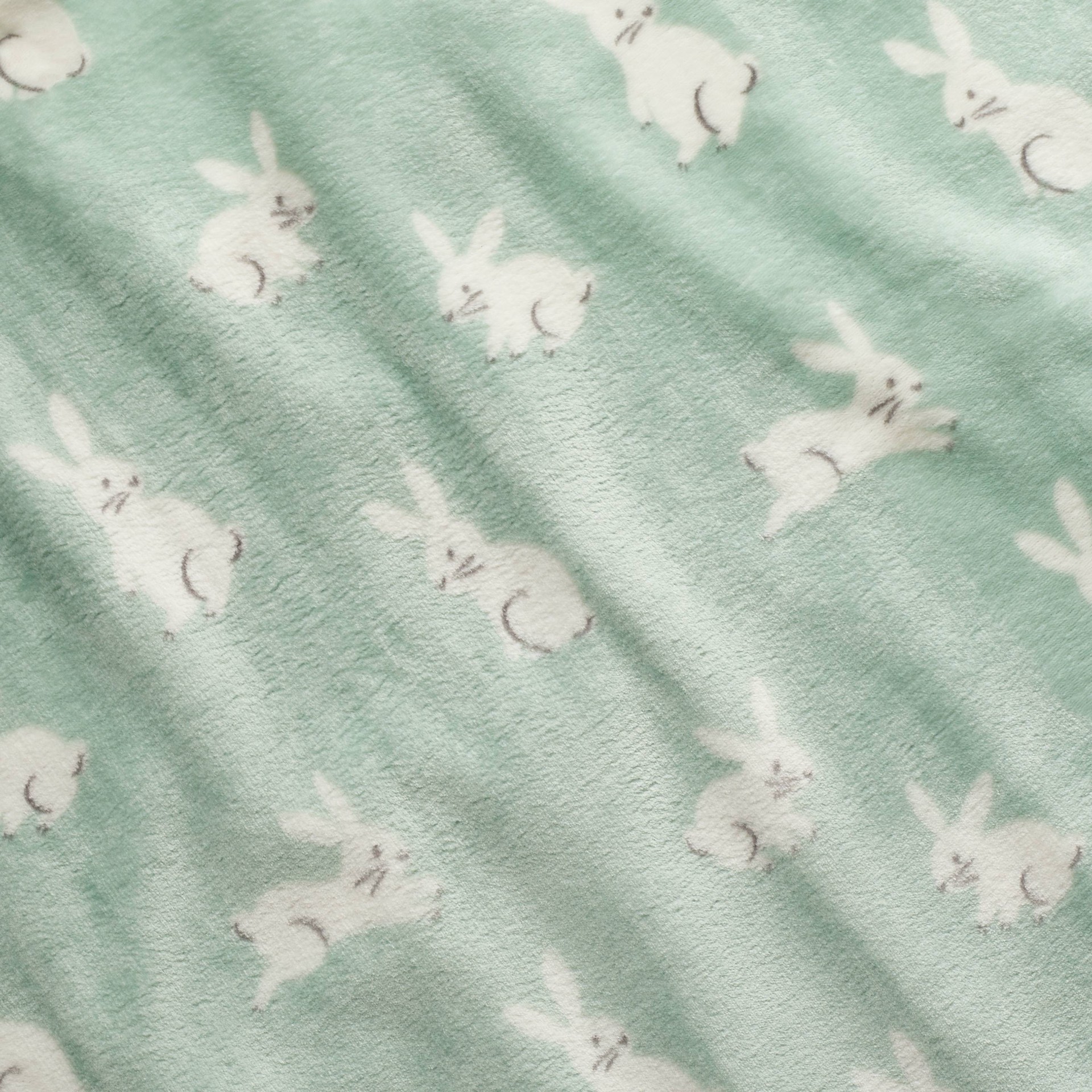 slide 3 of 3, Bunny Easter Throw Blanket Mint/Cream - Spritz, 1 ct