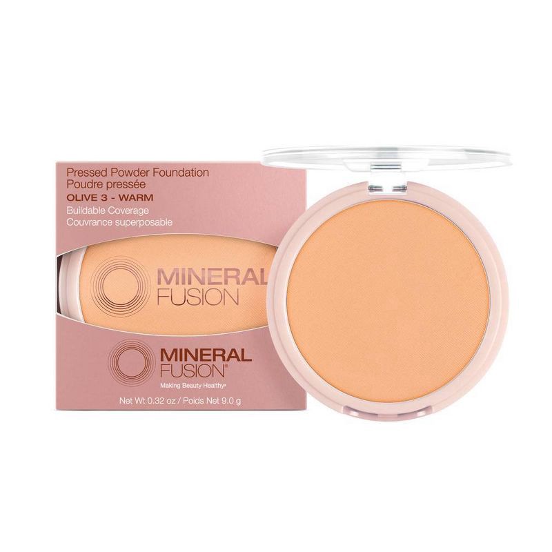 slide 2 of 3, Mineral Fusion Age-Defying Pressed Powder Foundation - Olive 3 - Warm - 0.32oz, 0.32 oz