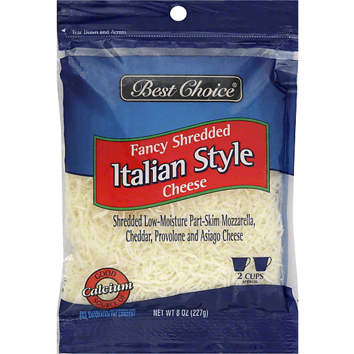 slide 1 of 3, Best Choice Italian Style Shredded Cheese, 8 oz