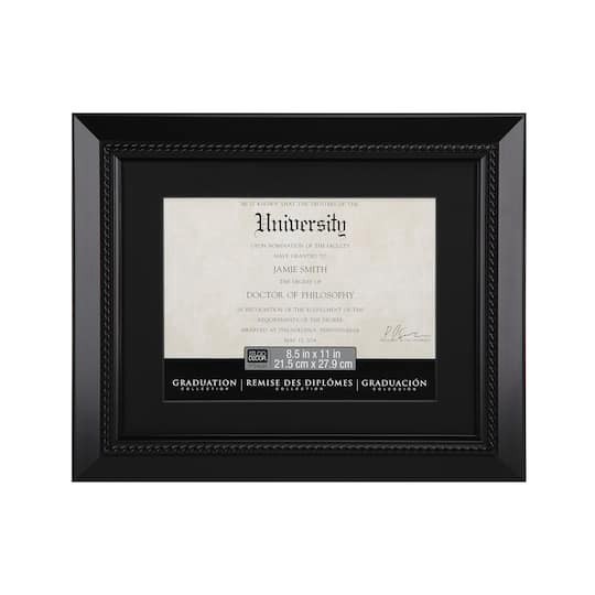 slide 1 of 3, 8.5" X 11" Black Document Frame With Mat By Studio Decor, 8.5 in x 11 in