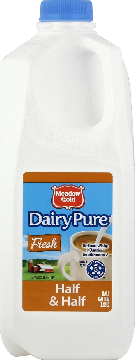 slide 1 of 6, Meadow Gold Half & Half 0.5 gl, 1/2 gal