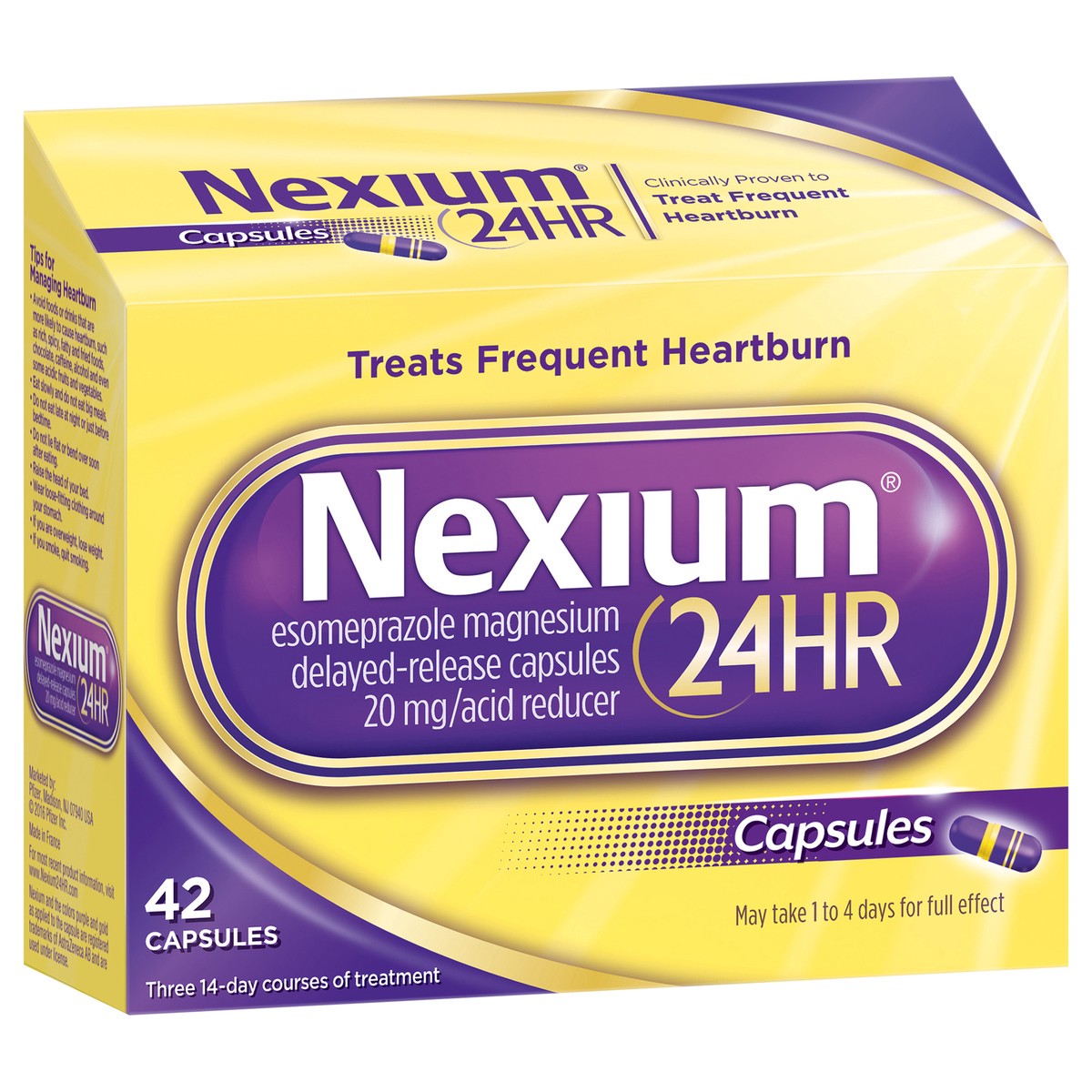 slide 10 of 13, Nexium 24HR Delayed Release Heartburn Relief Capsules with Esomeprazole Magnesium Acid Reducer - 42ct, 42 ct