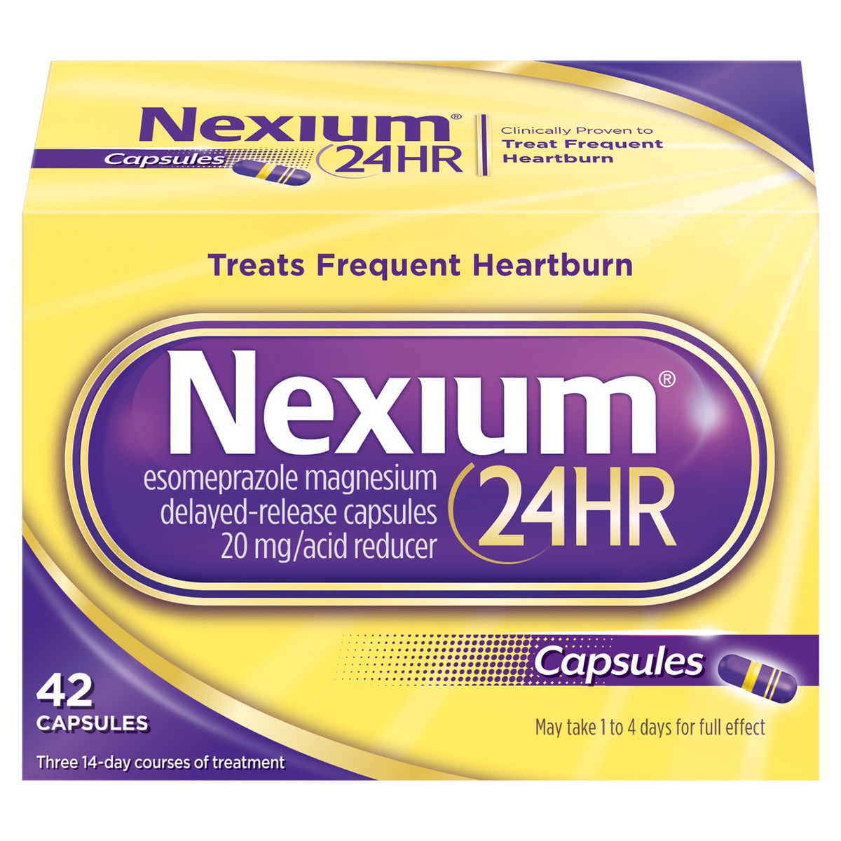 slide 1 of 8, Nexium 24HR Acid Reducer Heartburn Relief Capsules with Esomeprazole Magnesium - 42 Count, 42 ct