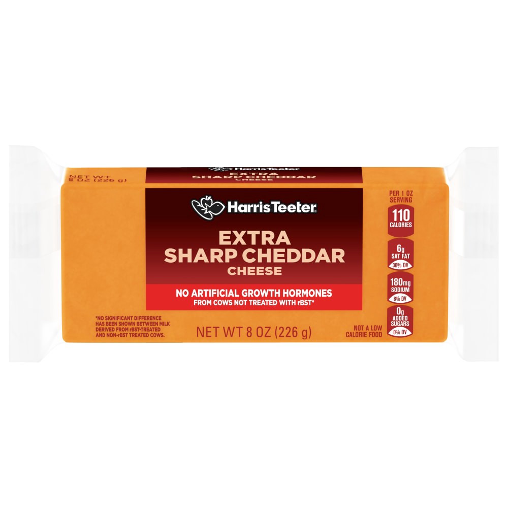 slide 1 of 3, Harris Teeter Extra Sharp Cheddar Cheese, 8 oz