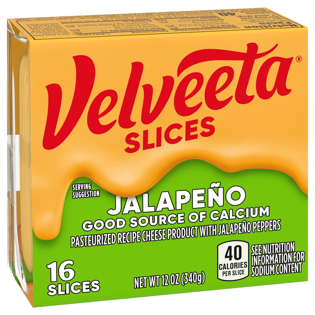 slide 7 of 9, Velveeta Slices Jalapeno Cheese with Jalapeno Peppers, 16 ct Pack, 16 ct