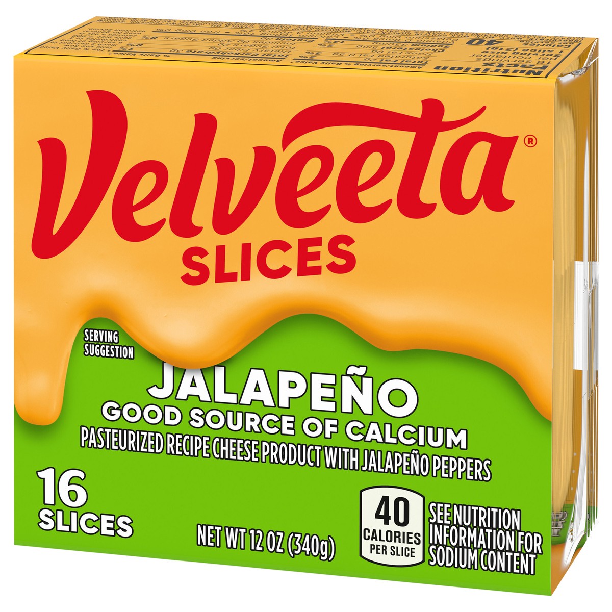 slide 4 of 9, Velveeta Slices Jalapeno Cheese with Jalapeno Peppers, 16 ct Pack, 16 ct