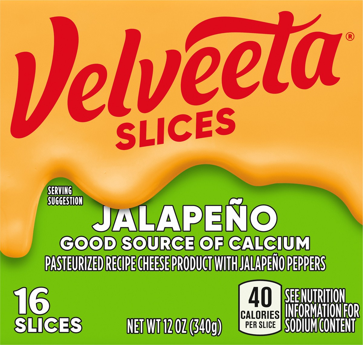 slide 3 of 9, Velveeta Slices Jalapeno Cheese with Jalapeno Peppers, 16 ct Pack, 16 ct