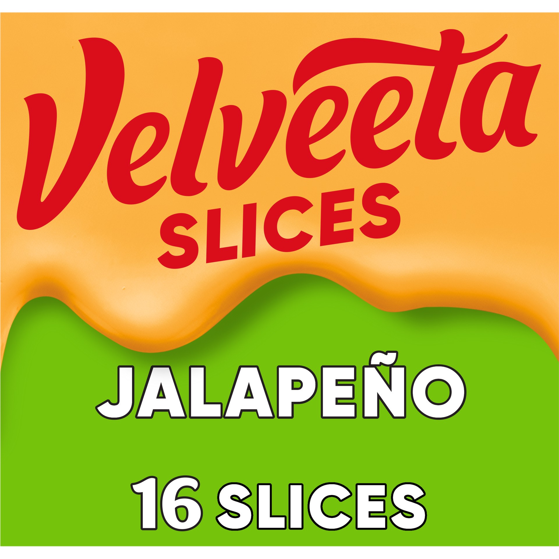 slide 1 of 9, Velveeta Slices Jalapeno Cheese with Jalapeno Peppers, 16 ct Pack, 16 ct