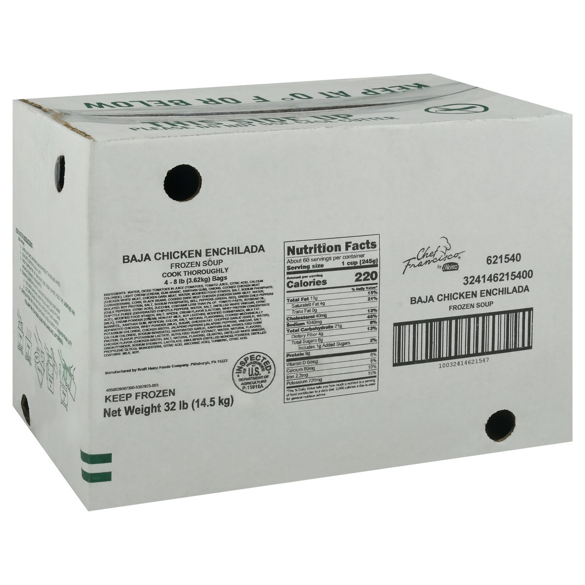 slide 2 of 7, Chef Francisco Frozen Baja Chicken Enchilada Soup 4 - 8 lb Bags, 4 ct
