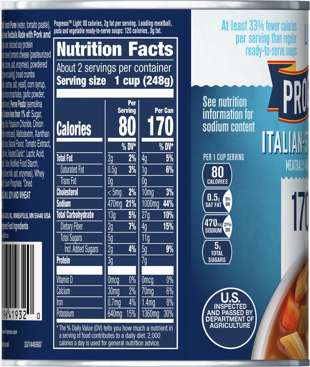 slide 7 of 11, Progresso Light Soup, Italian Style Meatball, 18.5 oz, 18.5 oz