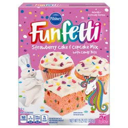 Pillsbury Funfetti Strawberry Cake Mix with Candy Bits, 15.25 Oz Box