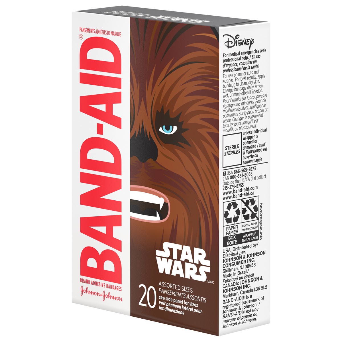 slide 6 of 9, BAND-AID Adhesive Bandages for Minor Cuts and Scrapes, Featuring Star Wars Characters for Kids, Assorted Sizes 20 ct, 20 ct