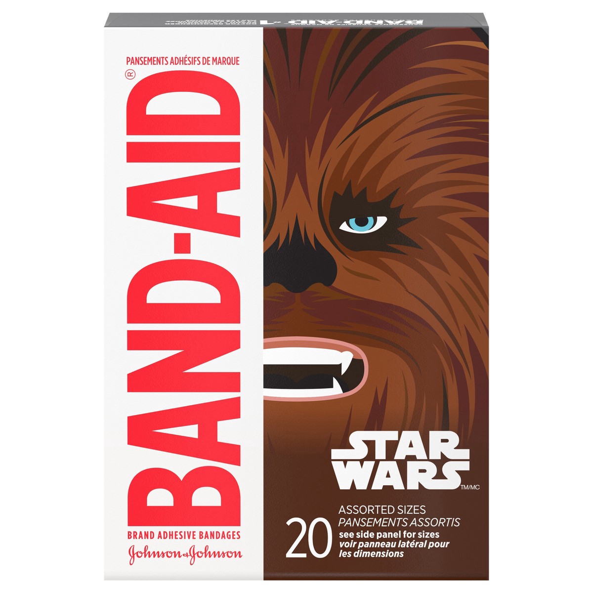 slide 1 of 9, BAND-AID Adhesive Bandages for Minor Cuts and Scrapes, Featuring Star Wars Characters for Kids, Assorted Sizes 20 ct, 20 ct