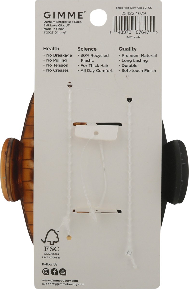 slide 7 of 9, gimMe Thick Hair Claw Clips 2 ea, 2 ct