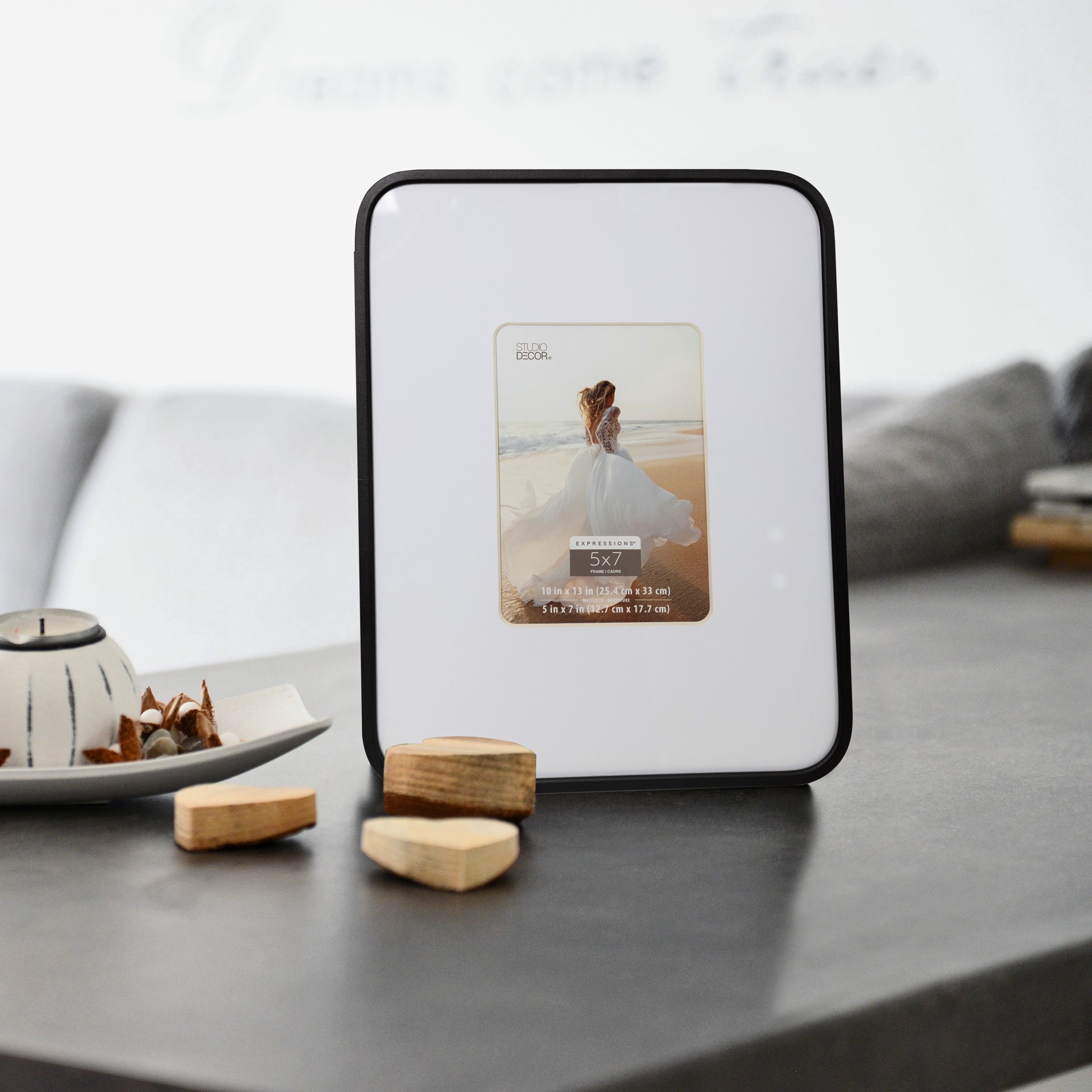 slide 2 of 5, Expressions 5" X 7" Black Rounded Frame With Mat By Studio Decor, 5 in x 7 in