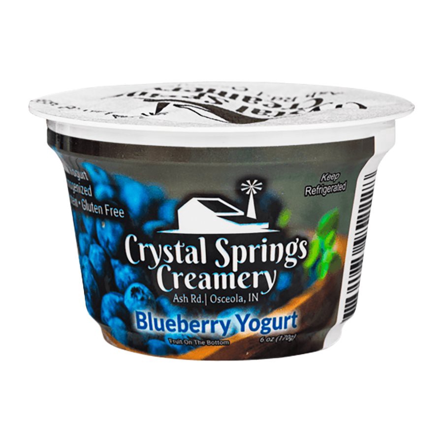 slide 1 of 1, Crystal Springs Creamery Blueberry Yogurt, 6 oz