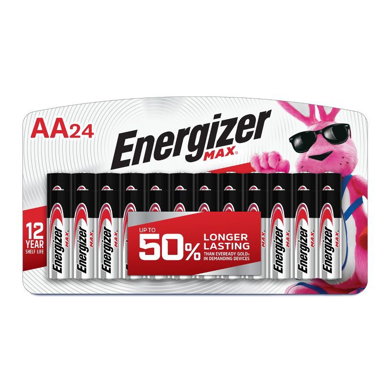 slide 1 of 9, Energizer Max AA Batteries - 24pk Alkaline Battery, 24 ct