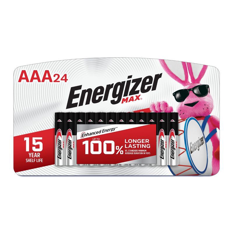 slide 1 of 10, Energizer Max AAA Batteries - 24pk Alkaline Battery: Household, 1.5V, Single-Use, 24 ct