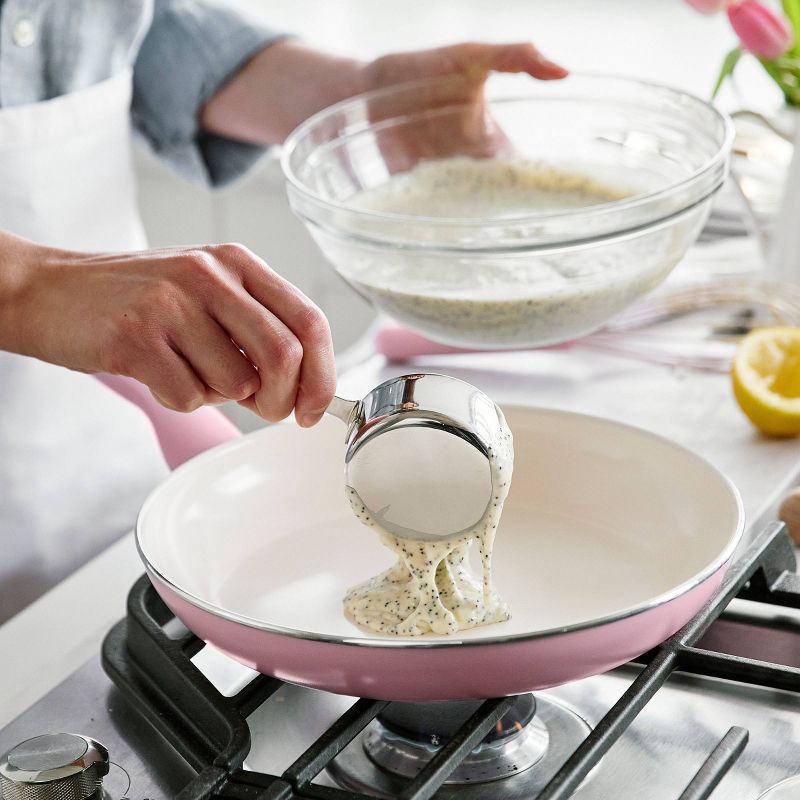 slide 5 of 6, GreenPan Rio 3pk (7", 9.5" & 11") Ceramic Nonstick Frypan Set Blush, 3 ct