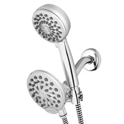 Push Button Combination Shower Head - Waterpik: 7-Setting, Chrome-Plated, EPA WaterSense, 1.8 GPM