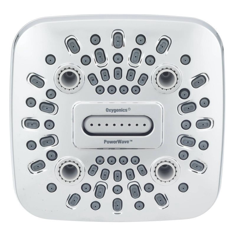 4.5" PowerWave 6 Spray WaterSense Shower Head Chrome Oxygenics 1 ct