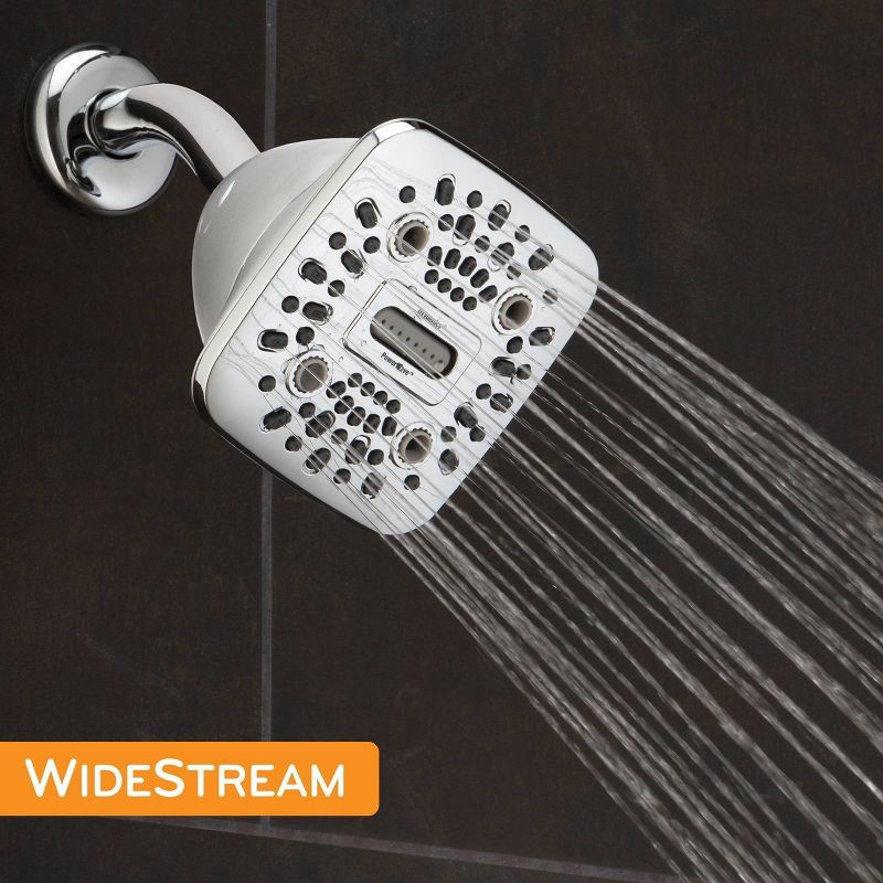 slide 13 of 16, 4.5" PowerWave 6 Spray WaterSense Shower Head Chrome - Oxygenics: EPA Certified, Massage & Pulsating Settings, 1 ct