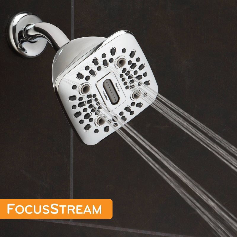 slide 14 of 16, 4.5" PowerWave 6 Spray WaterSense Shower Head Chrome - Oxygenics: EPA Certified, Massage & Pulsating Settings, 1 ct