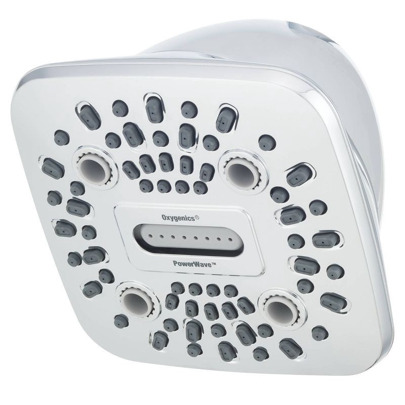 4.5" PowerWave 6 Spray WaterSense Shower Head Chrome Oxygenics 1 ct