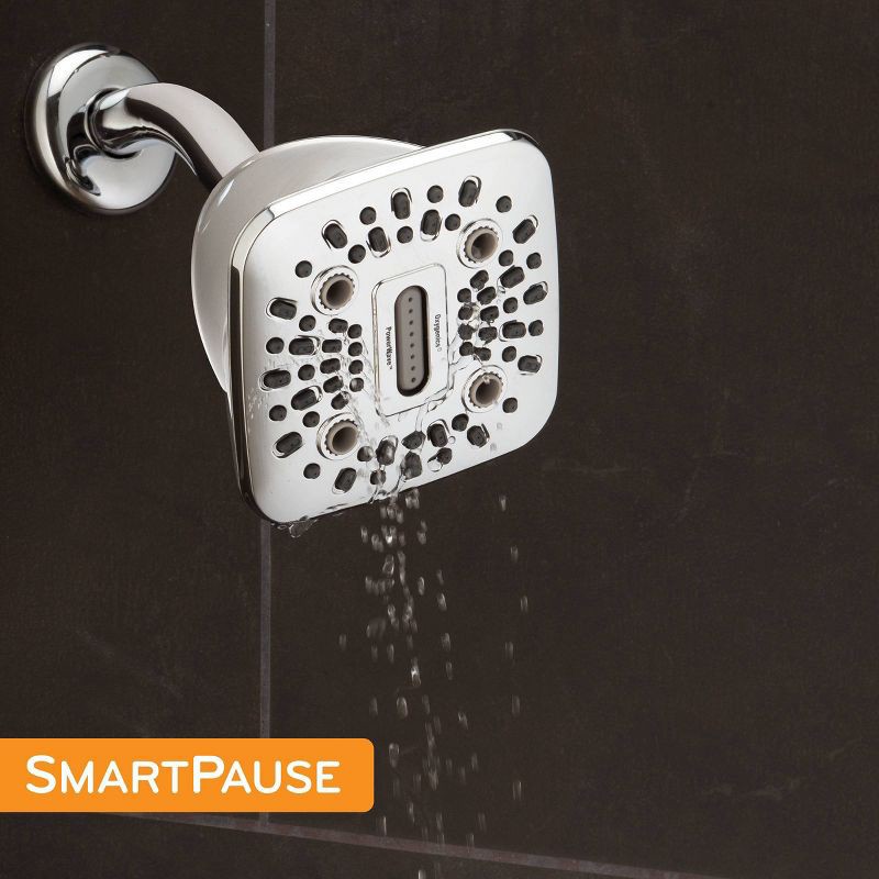 slide 16 of 16, 4.5" PowerWave 6 Spray WaterSense Shower Head Chrome - Oxygenics: EPA Certified, Massage & Pulsating Settings, 1 ct