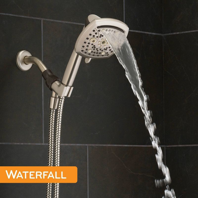 slide 14 of 19, 5" Contour 9 Spray WaterSense Hand Shower Brushed Nickel - Oxygenics: EPA Certified, Multi-Function with Hose & Massage Setting, 1 ct