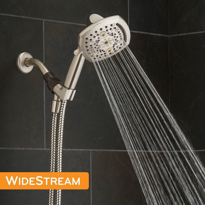 slide 15 of 19, 5" Contour 9 Spray WaterSense Hand Shower Brushed Nickel - Oxygenics: EPA Certified, Multi-Function with Hose & Massage Setting, 1 ct
