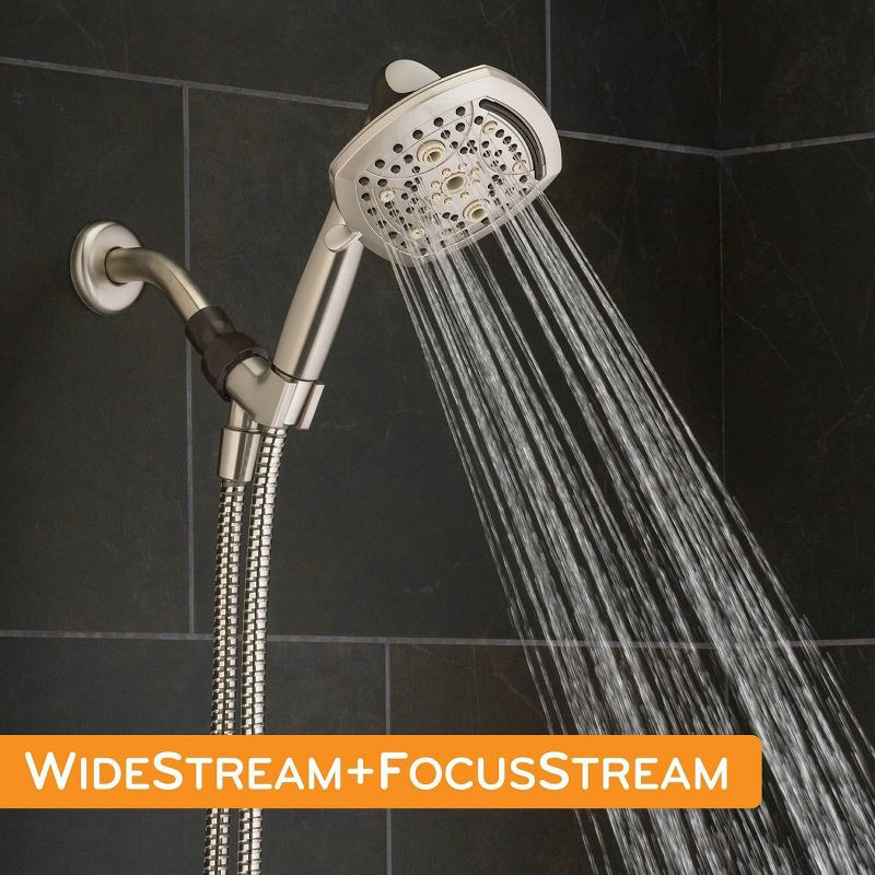 slide 17 of 19, 5" Contour 9 Spray WaterSense Hand Shower Brushed Nickel - Oxygenics: EPA Certified, Multi-Function with Hose & Massage Setting, 1 ct