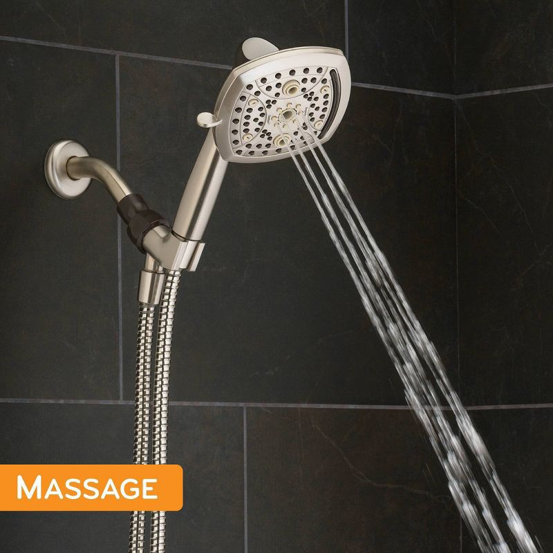 slide 18 of 19, 5" Contour 9 Spray WaterSense Hand Shower Brushed Nickel - Oxygenics: EPA Certified, Multi-Function with Hose & Massage Setting, 1 ct