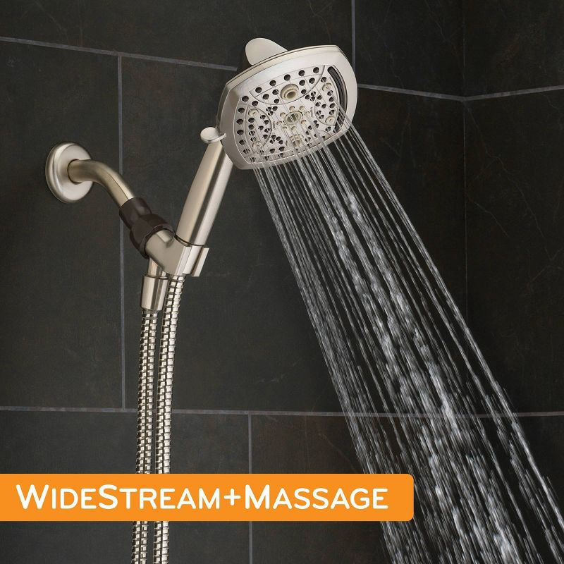 slide 19 of 19, 5" Contour 9 Spray WaterSense Hand Shower Brushed Nickel - Oxygenics: EPA Certified, Multi-Function with Hose & Massage Setting, 1 ct