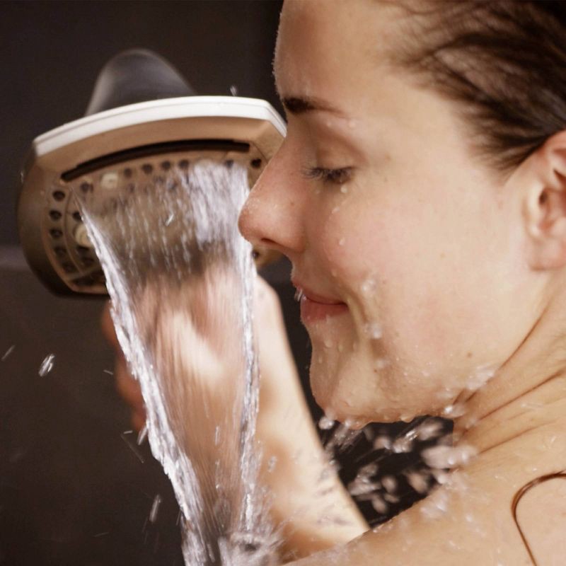 slide 7 of 19, 5" Contour 9 Spray WaterSense Hand Shower Brushed Nickel - Oxygenics: EPA Certified, Multi-Function with Hose & Massage Setting, 1 ct