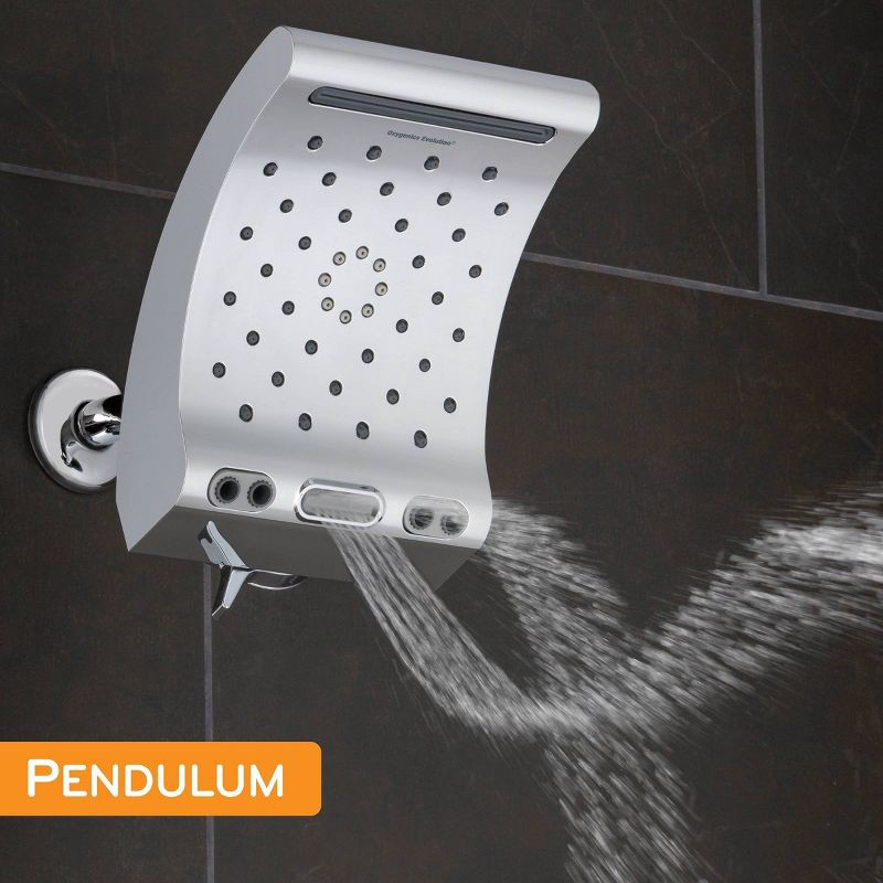slide 8 of 15, 8.8" Evolution 5 Spray WaterSense Rain Shower Head Chrome - Oxygenics: EPA Certified, 1.8 GPM, Multi-Setting, 1 ct