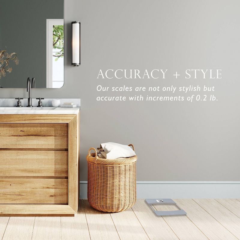 slide 6 of 9, Taylor Glass Body Composition Bathroom Scale - Silver/Clear, 1 ct