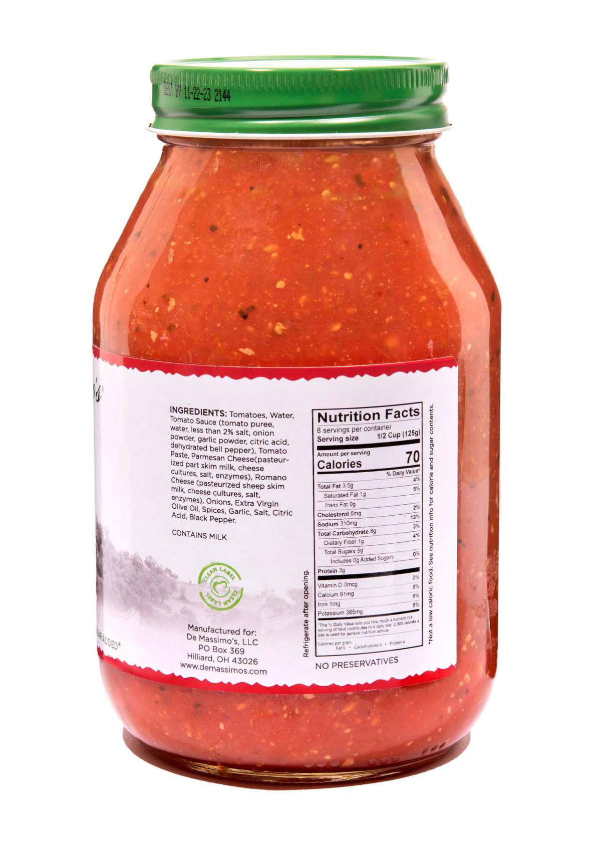 slide 2 of 2, De Massimo's Pasta Sauce 32 oz, 32 oz